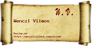 Wenczl Vilmos névjegykártya